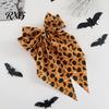 Halloween Bow Hairpin Spring Hair Clips for Women, Pumpkin Skeleton Ghost Hand Printed Clip Fabric Barrettes, Cute Horror Accessories Holiday