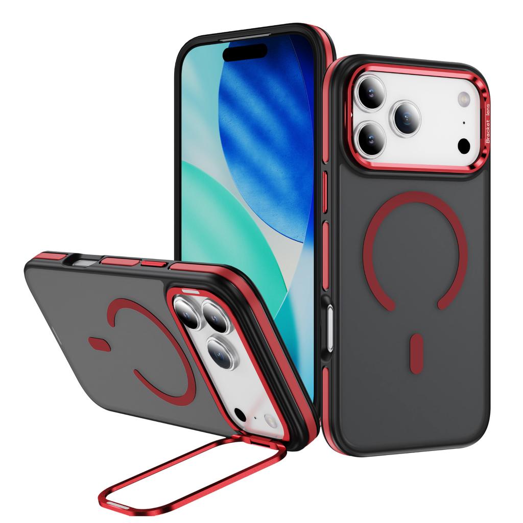 Applicable apple 16/15/14 pm mobile phone case magnetic suction hardware lens frame bracket skin feeling iphone17 mobile phone case