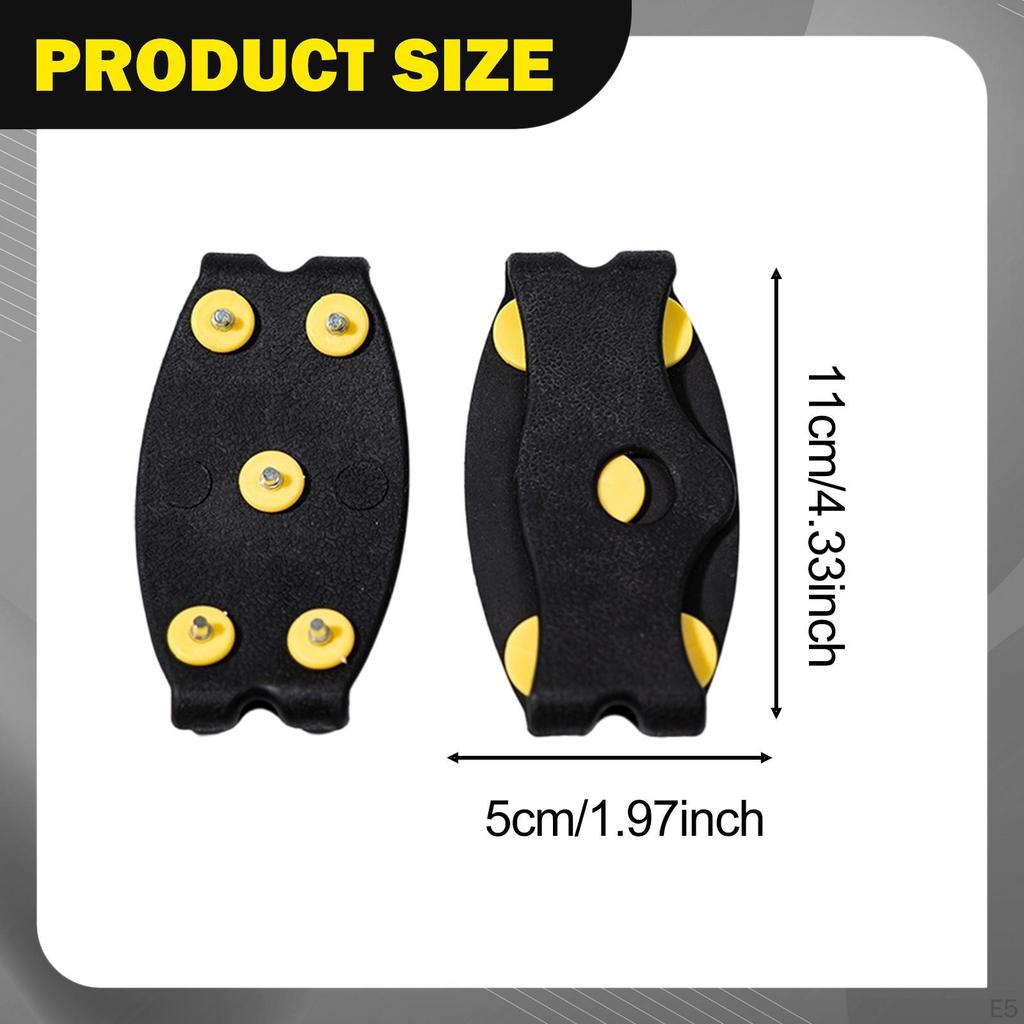 1 Pair of Shoe Spikes, 5 Claws, Anti-Slip , Universal Ice TPE And Metal, for Snowshoeing,