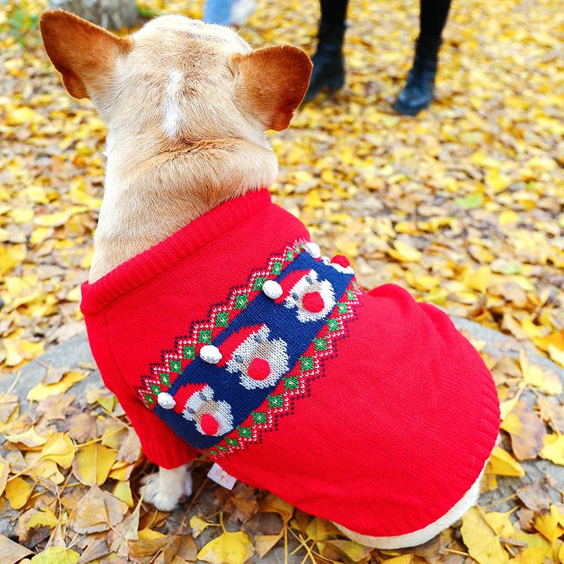 

Pet Circle Dog Cat Clothing Clothing, Christmas Day Series Fat Dog Sweater Elk Sweater - French Dou S