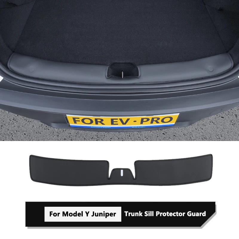 

PU Leather Trunk Sill Guard Protector Cover for Tesla Model Y Juniper Launch Rear Cargo Threshold Strip Anti-scratch Accessories