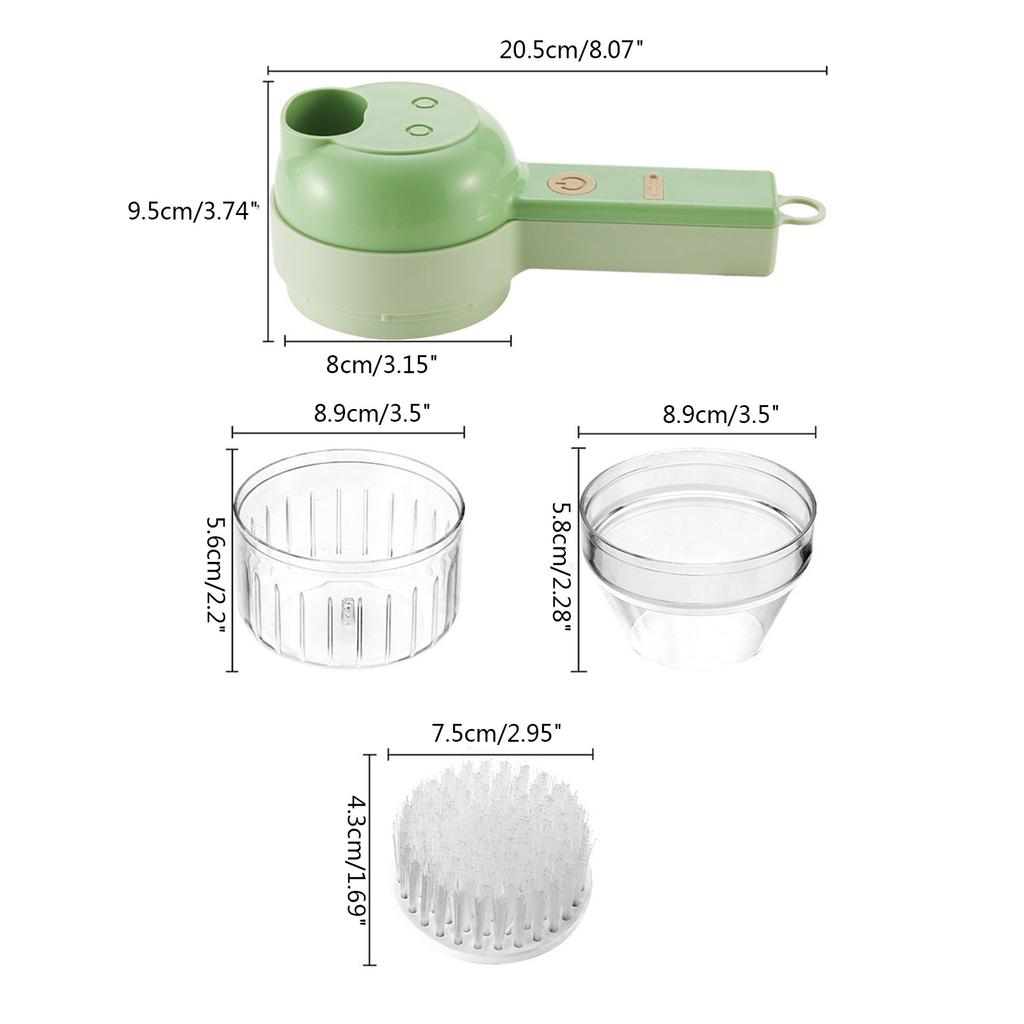 Multifunctional Vegetable Cutter 4 in 1 Handheld Electric Vegetable Cutter Set