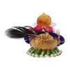 Resin Lord Ganesha Idol On Peacock Feather Decorative Plate| Ganesha Idol for Home Decor Car Dashboard| Ganesha Statue|
