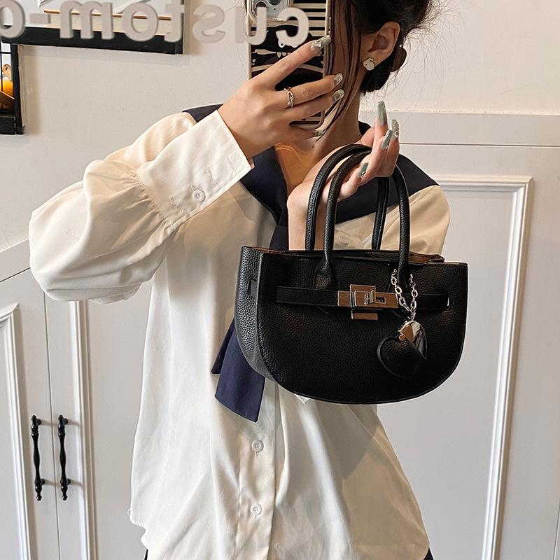 Niche high-end handbag small bag women's 2025 new simple small square bag versatile shoulder messenger Kelly bag