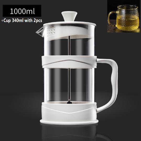Káva Plastový French Press Home Vysokokapacitní francouzský ruční lis Filtrační konvice Konvice na studené vaření Multifunkční čajník