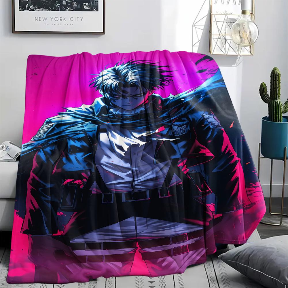 1PC Attack on Titan Print Flannel Blanket, High quality All Seasons, Home Decor, Warmth and Comfort, Perfect for Christmas Gifts