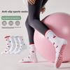 Pilates Socks, Women's Mid-calf Socks, Heart-shaped Little Flowers, Smiling Faces, Cherries, Sports Silicone Anti-slip Yoga Socks