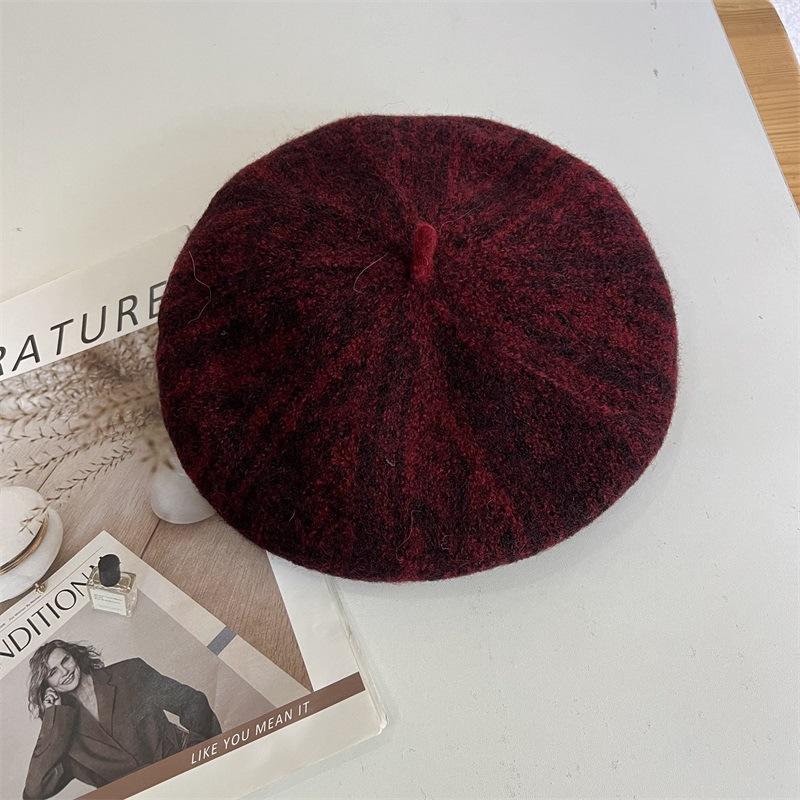 

Wool beret women s autumn and winter face small bud hat painter hat outdoor versatile hat M（56-58cm）