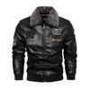 2026 Men Pu Leather Jacket Fashion High-Quality Detachable Fur Collar Coats Autumn Winter Men Thick Coat Embroidered Jackets Men Clothing