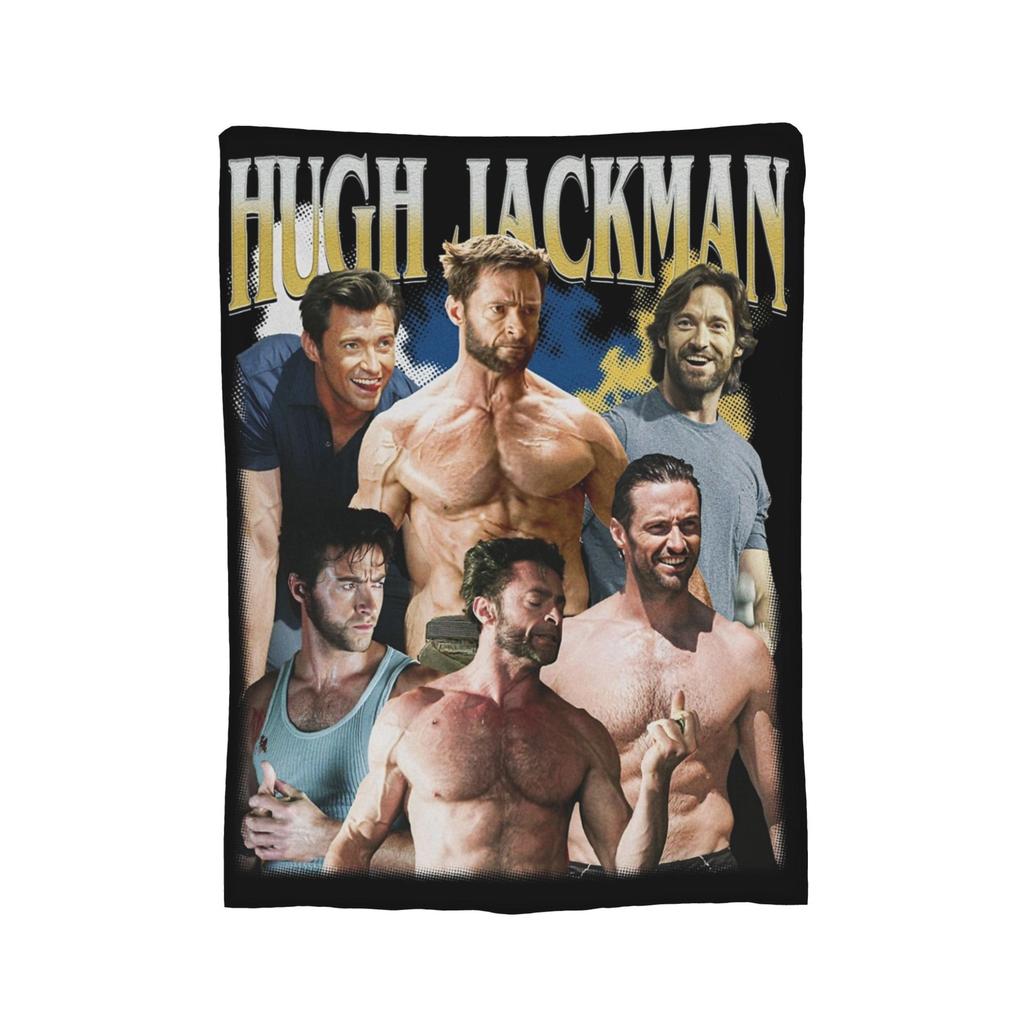 Coperta Flanella Stampata Vintage Hugh Jackman Bootleg Coperta Multifunzione Ultra Morbida per Letto Copriletto da Esterno