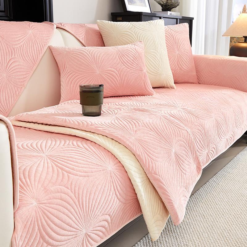 Winter Plüsch Sofakissen High-End Einfaches Kissen Rutschfeste Abdeckung Bezug Stoff Handtuch Vier Jahreszeiten Universal
