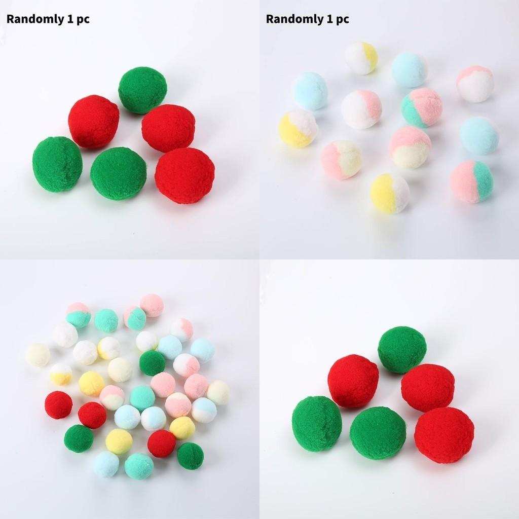 Fluffy Plush Ball Toy For Cats Chase And Play With This Colorful Christmas-themed Cat Toy!