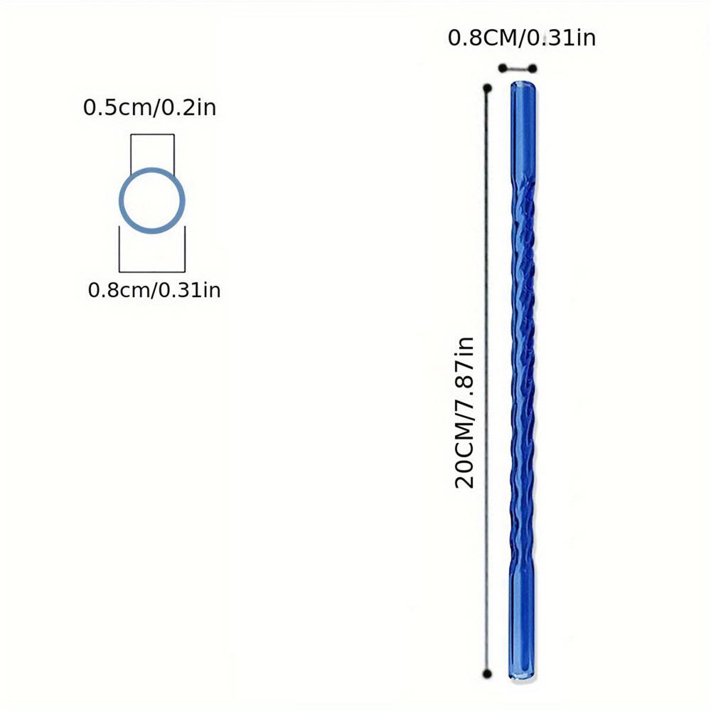 10Pcs Coloful 8mm Glass Straw Reusable Drinking Straws Heat-Resistant Straw For Festival Party Wedding Cocktail Bar Beachs