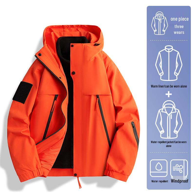 

2024 Осень/Зима Унисекс Ветрозащитная и Водонепроницаемая Куртка для альпинизма 3-в-1 4XL