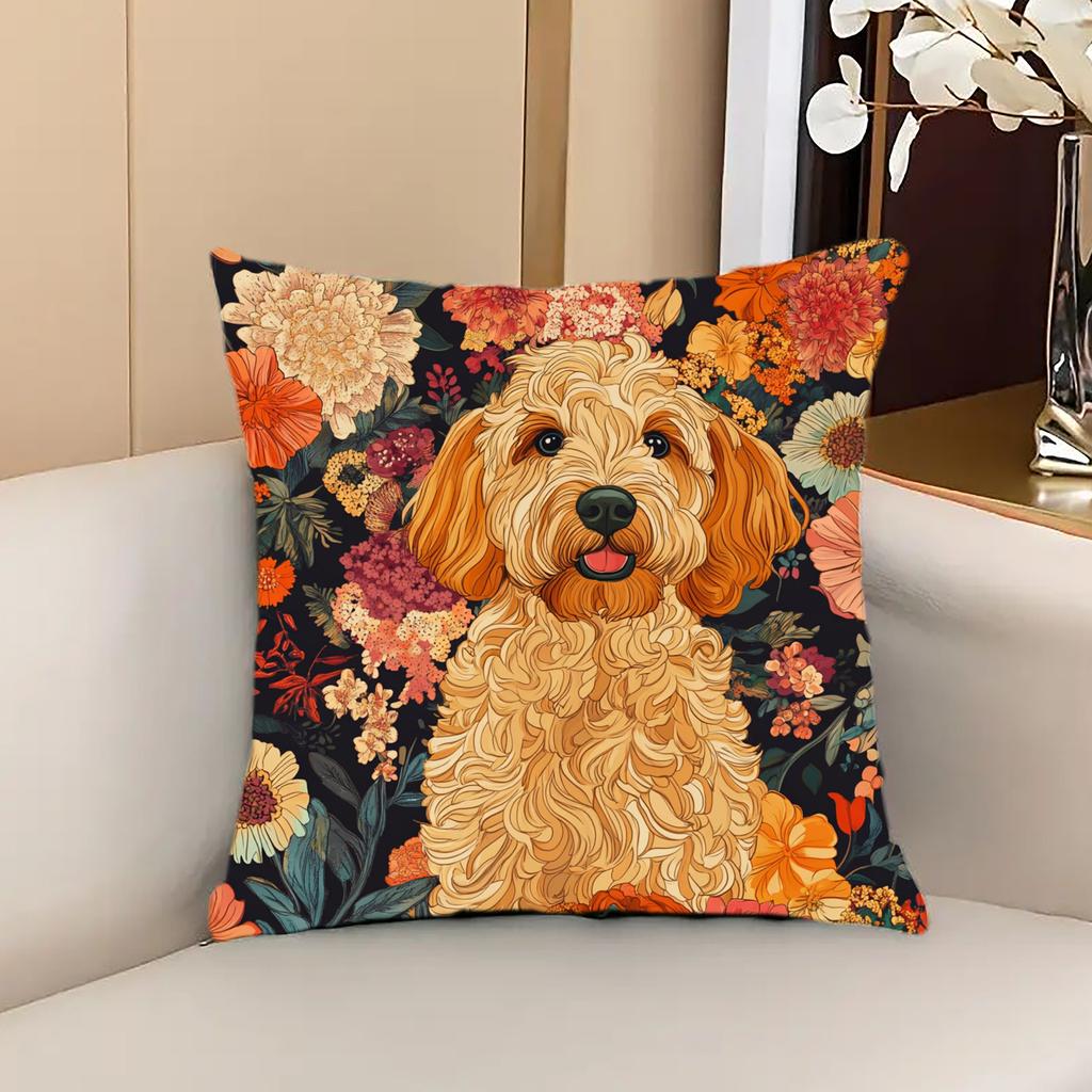 1 Pillowcase, 2D Flat Printing, Single-sided Print, No Pillow Insert, 17.72 X 17.72 Inches (45 X 45cm), Not Real Embroidery, Modern Bohemian Style Gol