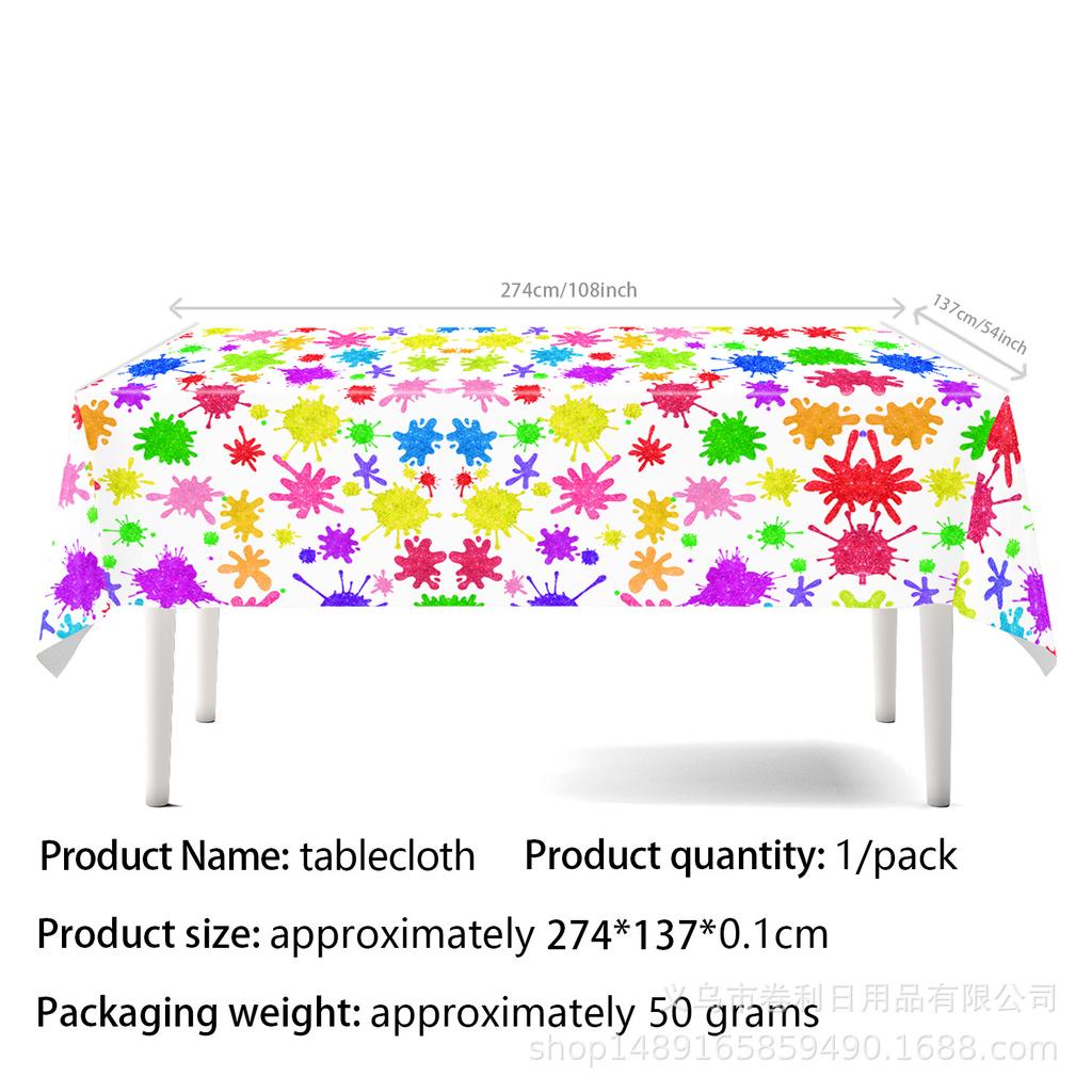 Graffiti-Themed Party Supplies Slime Party Decoration Banner Pull Flag Disposable Tableware Paper Plates Tissue