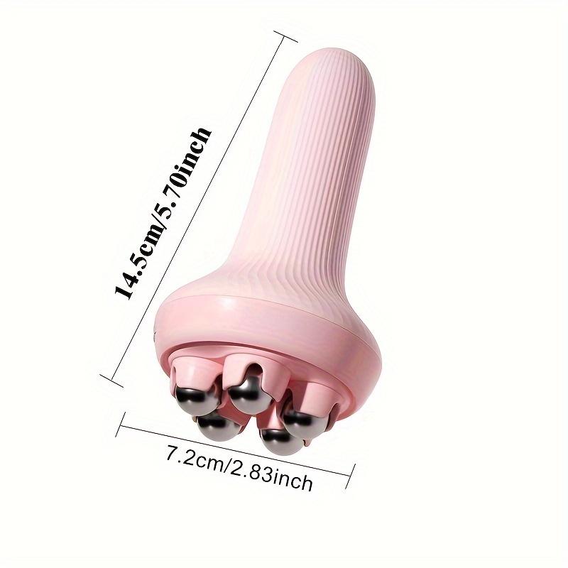 Round Roller Ball Handheld Massager, soothes abdomen, legs and arm muscles with soft vibration for full body relaxation.