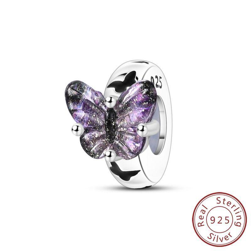 100%Stering Copper Lily Of The Valley Rose Charms Beads Butterfly Lucky Pendant Fit Original Bracelet Diy For Womenjewelry