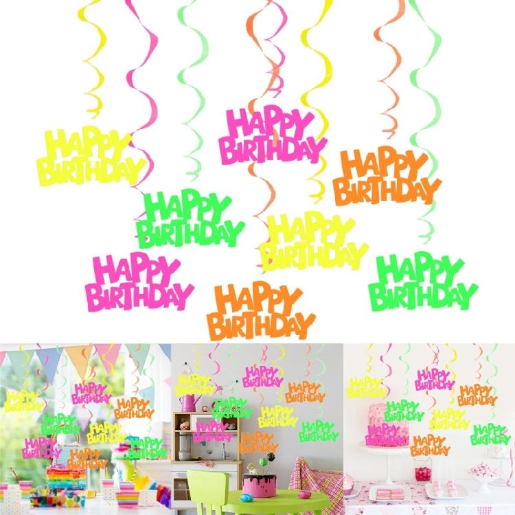 Hanging Swirl Banners for Kids Adult Birthday Party Activity Swirl Banners Fluorescence Hanging Streamers Party Supply