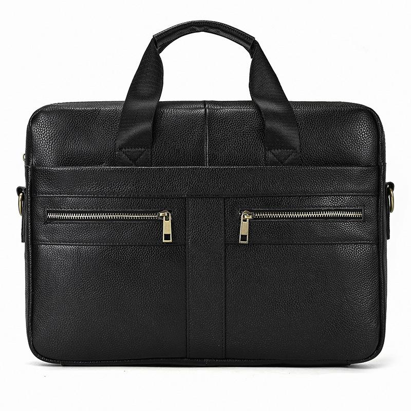 Men's Business Briefcase Fit 15" PC Genuine Leather Handbag Real Leather Male Laptop Handbag A4 Office Man Crossbody Bag