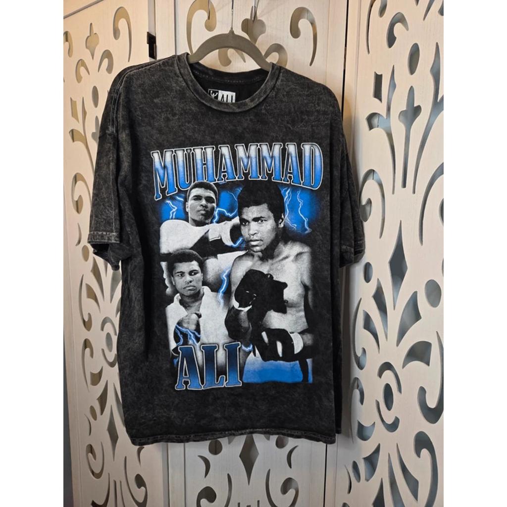Muhammad Ali Graphic Tee XL Black Acid Wash Cotton Boxing Shirt Nwot
