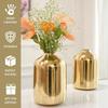 Metal Flower Vase Set of 2, Gold | Modern Metal Flower Vase In Gold –  Displays for Living Room – Great Wedding Gift (Set of 2)