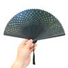 Chinese Style Folding Bamboo Fan Solid Color Portable Tassel Folding Fan Exquisite Classical Kimono Fan Hanfu Accessories