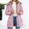 Women's  Solid Color Hooded  Acket Cotton Jacket
