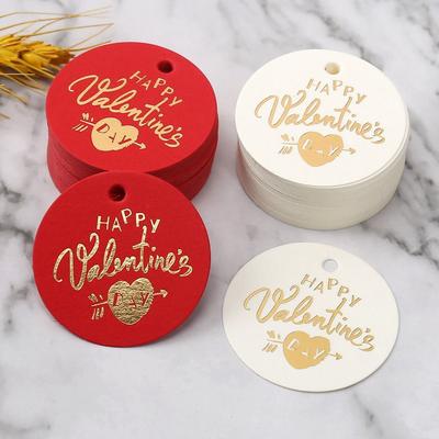 100 Stück Herzförmige Karten Valentinstags-Anhänger Handgeschenk Hängeanhänger Party-Etiketten Aufkleber