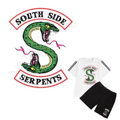 New Double-headed Serpents Embroidery Badges Iron on Patches for Clothing Jean