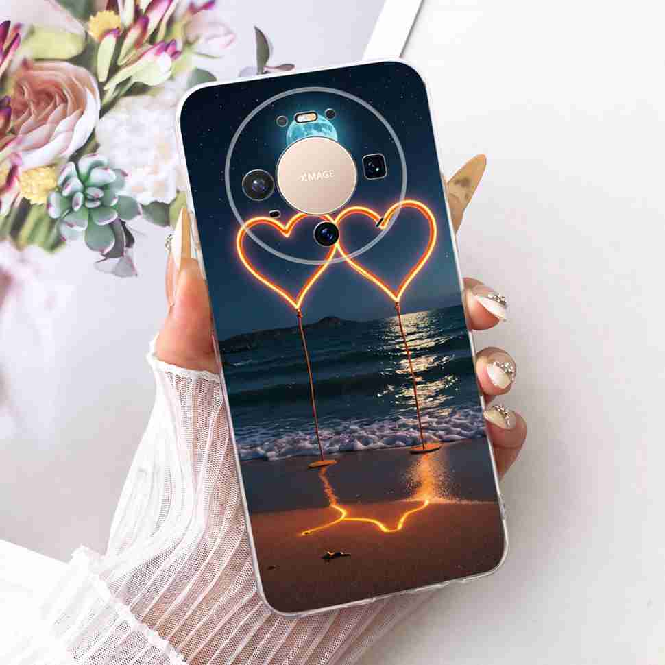 For Huawei Mate 80 5G 2025 Case VYG-AL00 Soft Silicone Sweet Heart Painted Cover Case For Huawei Mate80 Mate 80 TPU Fundas