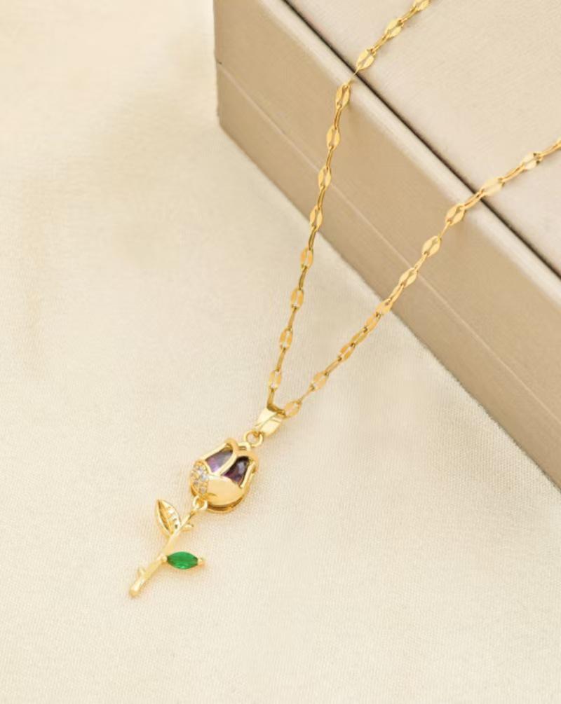 

Женское летнее колье «Тюльпан»: Высококачественная титановая сталь, универсальная ключичная цепочка, модный аксессуар, устойчивый к выцветанию.