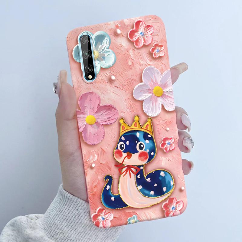 For Huawei Y8p Phone Case Flower Girl Design Soft Silicone TPU Back Housing for Huawei P Smart S Y 8p HuaweiY8p AQM-LX1 Covers