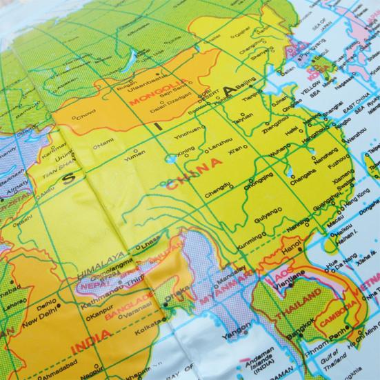 Inflatable Globes Toy for Education Fun Pool Toy Detailed Geographic Annotation Easy To Inflate Carry Beach Ball for Kids