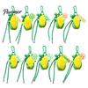 Good Luck Keychain Crocheted Corn for Backpacks, Handmade Keyring with Bell Portable Charm & Blessing Tag, Simulated Vegetable Bag Pendant