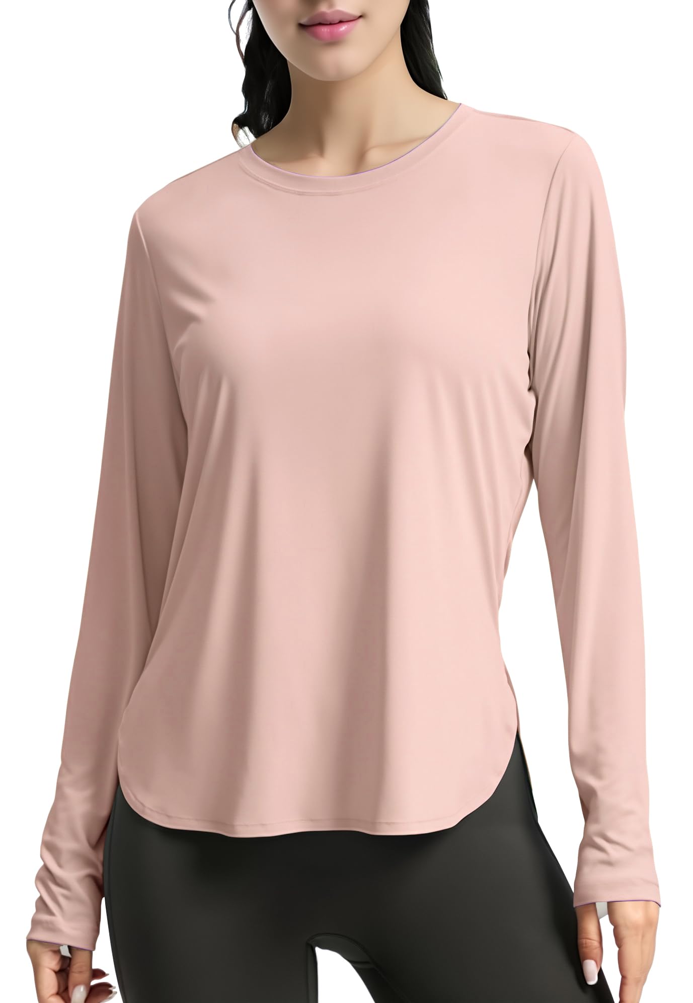 

Perturga Рашгард с длинным рукавом UPF Круглый Идеально подходит для улицы и легких занятий Размер 2XL Женская Защита, Футболка, 50+, Шея, Охлаждающий, Дышащий, Бег,