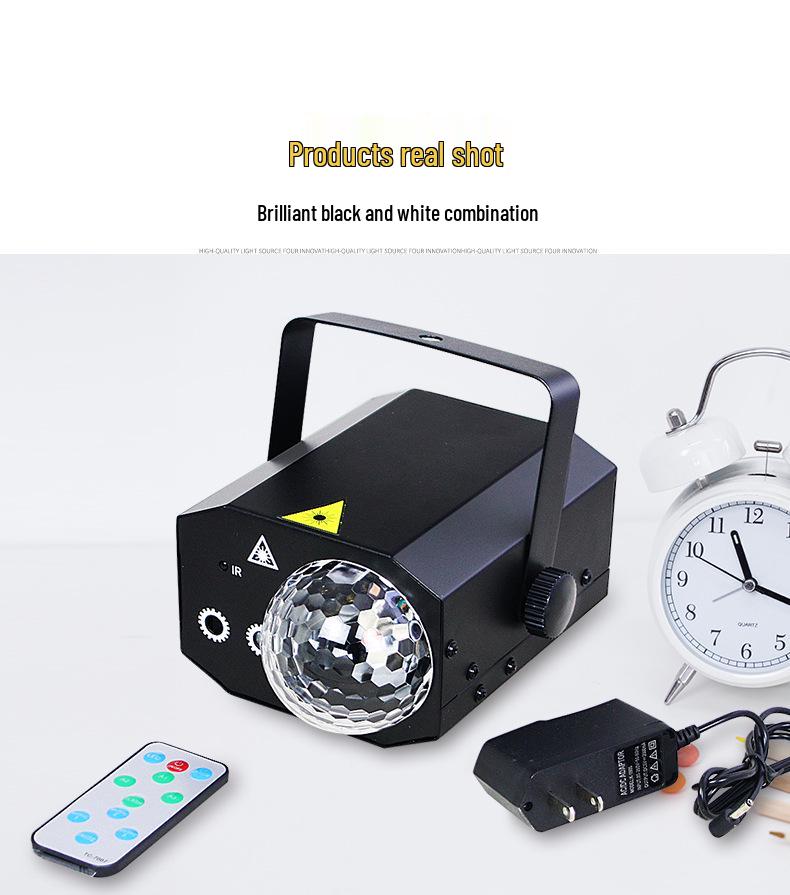 Seven-Color Sound-Activated Rotating Stage Laser LED Magic Ball for Parties & KTV Atmosphere.