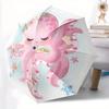 1pc Cute Pink Octopus with Flowers - Automatic Opening Umbrella, Portable 3-Fold Design, 8-Rib Outdoor Umbrella, Festival Gift for Fans, Traveler
