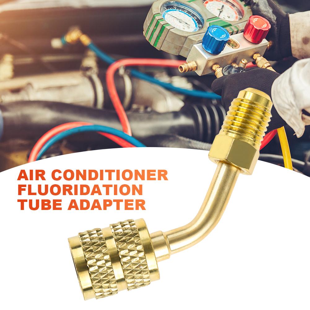 AC Refrigerant Adapter Brass R410A AC Adapter SAE External Thread 1/4 Adapter To Charging Hose Pump 1/4 SAE Male Car Accessories