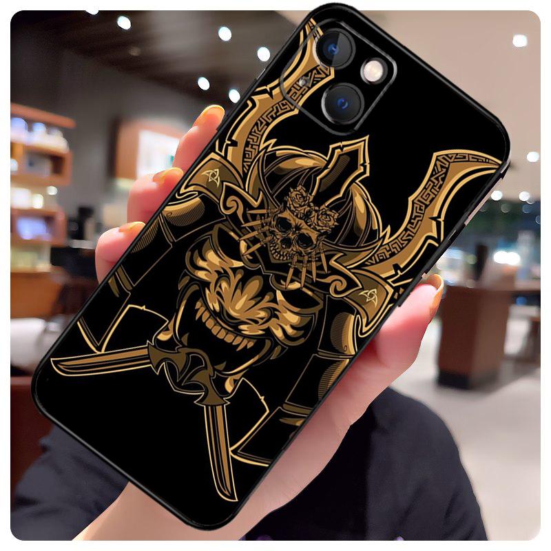 Samurai Mask Demon Case For iPhone 17 Pro Max 15 14 13 11 12 16 Pro Max mini 15 16 Plus 16e 17 Air Phone Cover