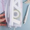 Clear Mesh Pencil Case High Capacity Pencil Bag Marker Organizers Storage Pouches Travel Cosmetic Bag for Adult Student