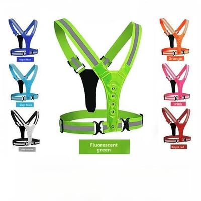1PC LED Adjustable Reflective Vest Running Equipment, 8-light High Visibility Reflective Running Equipment, Rechargeable