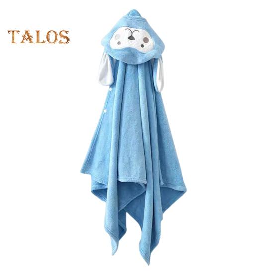 

Детское полотенце с капюшоном, застегивающееся на пуговицы, впитывающий банный халат с изображением животных из мультфильмов, коралловый бархатный плащ, полотенце для девочек, мальчиков, малышей, для домашнего использования в бассейне 1pc синий