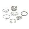 6/8/12 pcs/set Gold Sliver Open Ring Sets Zinc Zinc Alloy Floral Ring Elegant Geometric Baroque Ring  Gift