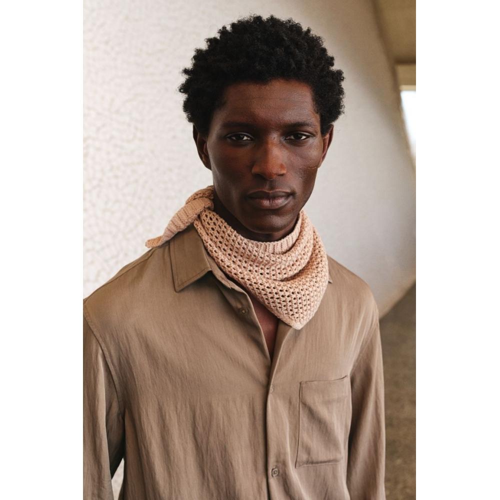 H M Satin sHirt Loose Fit Dark Beige