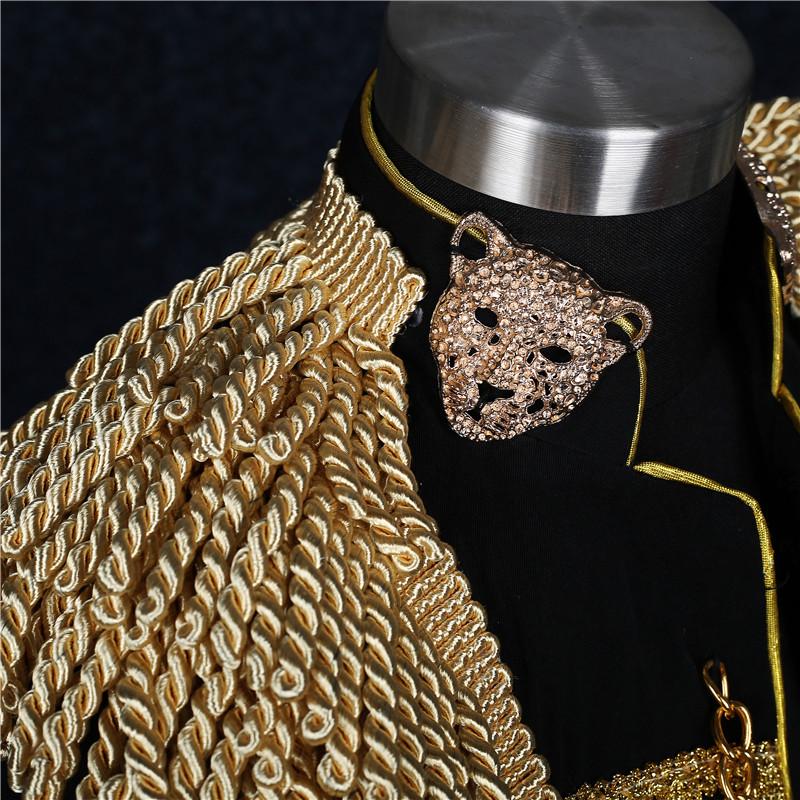 Korean Men's Palace Suit with Tassels - European/American Style Presidential Military Costume