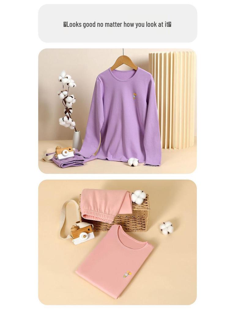 Hodo Kids' 7A Antibacterial Cotton Autumn Base Layer Set - Comfortable and Versatile for Boys & Girls