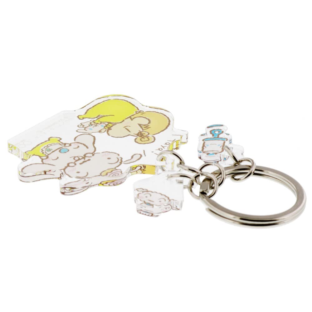 Sunstar Stationery Crayon Shin-chan x Cinnamoroll Keychain Triple Set: Milk, Shiro, and Sunflowers (S8344540)