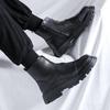 2022 Autumn Youth Round Toe High-Top Men's Martin Boots with Thick Sole and Front Zipper