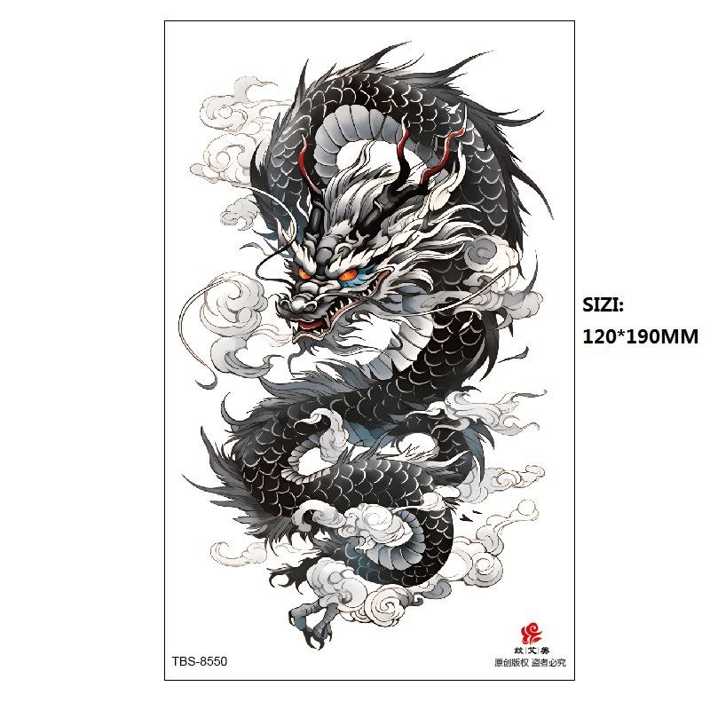 Traditional Men'S Totem Big Spider Dragon Water Transfer Simulation Tattoo Disposable Tattoo Sticker